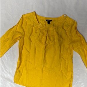 J. Crew Yellow Puff Sleeve Pleated Blouse